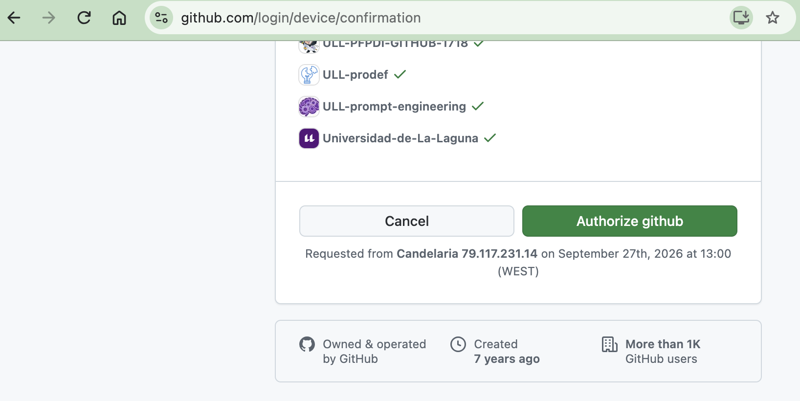 Authorize gh